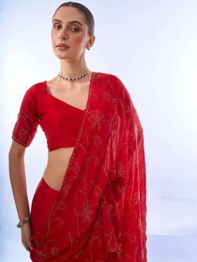 LAXMINAM OP-500 DESIGNER SATIN CHIFFON SAREE WHOLESALER IN INDIA